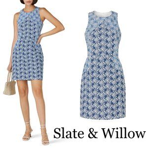 Slate & Willow Embroidered Denim Sheath Dress